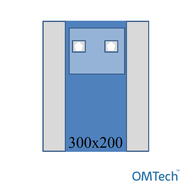Покриття операційне OMTech™ для ангіографії №5 300см х 200см - на дугу, із захисною плівкою (з двох сторін) (СМС+поліетилен - 35+55 г/м2), стерильне